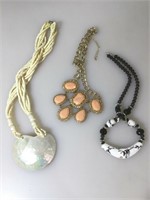 Three vintage Statement Piece Necklaces.