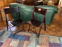 Pair of Folding Wooden Chairs