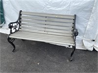 Iron Park Bench w/ Wood Slats