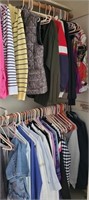 contents of womens closet- clothes, purses, shoes