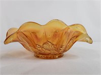 Carnival Glass Bowl with Holly