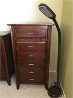 High Boy Wooden Dresser & Verilux Lamp