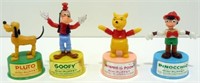 4 Vintage Disney Mini-Puppets: Goofy, Pluto,