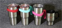 4 pc Metal Tumblers & Coffee Mugs