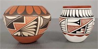2 Jemez decorated pots signed M. Tosa &