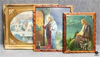 Jesus Prints & Clock / 3 pc