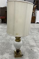 Mid Century White Globe Buffet Lamp