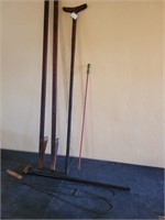 Vintage crutch, stilts, rug beater, cane