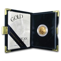 2001-w 1/4oz Pf American Gold Eagle W/ Box & Coa