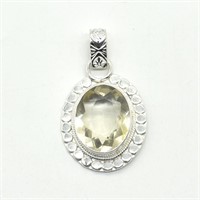 Silver Lemon Quartz(20.15ct) Pendant