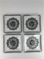 Cool vintage geometric print glass plates