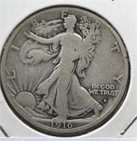 1916S Liberty Half Dollar Nice OBV Mint Mark