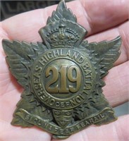 WWI Canada Overseas 219 Highland Batt. Cap Badge