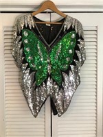 VINTAGE HANDCRAFTED BUTTERLY SEQUIN TOP