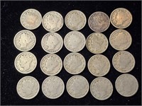 Various Dates Liberty Head V Nickels (20)....