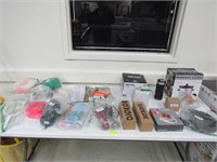 TABLE LOT OF ASSORTED ITEMS