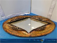 METAL FRAMED OVAL MIRROR