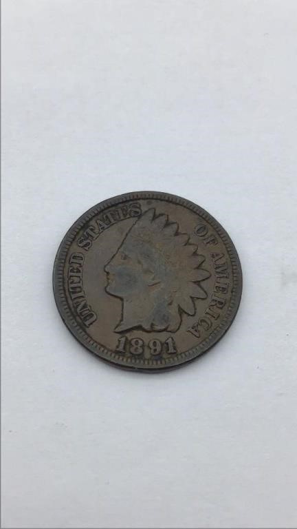 1891 Indian Head Small Cent very good bronze