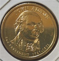 Uncirculated John Adams, US presidential $1 coin