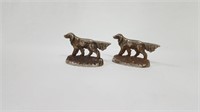 ANTIQUE METAL DOG BOOK ENDS