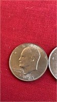 2- 1971, one dollar liberty Eisenhower coin