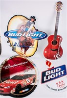 4 Budweiser Beer Tin Signs Advertising & Mirror