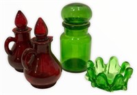 Avon Strawberry and Green Glass