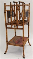 Antique Chinese Bamboo & Lacquer Magazine Stand