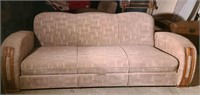 Tan Hide-a-bed Couch & Oversized Stuffed Arm Chair