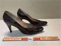 SIZE 10 BROWN HEEL DEBUT CAMEL LEATHER SHOES