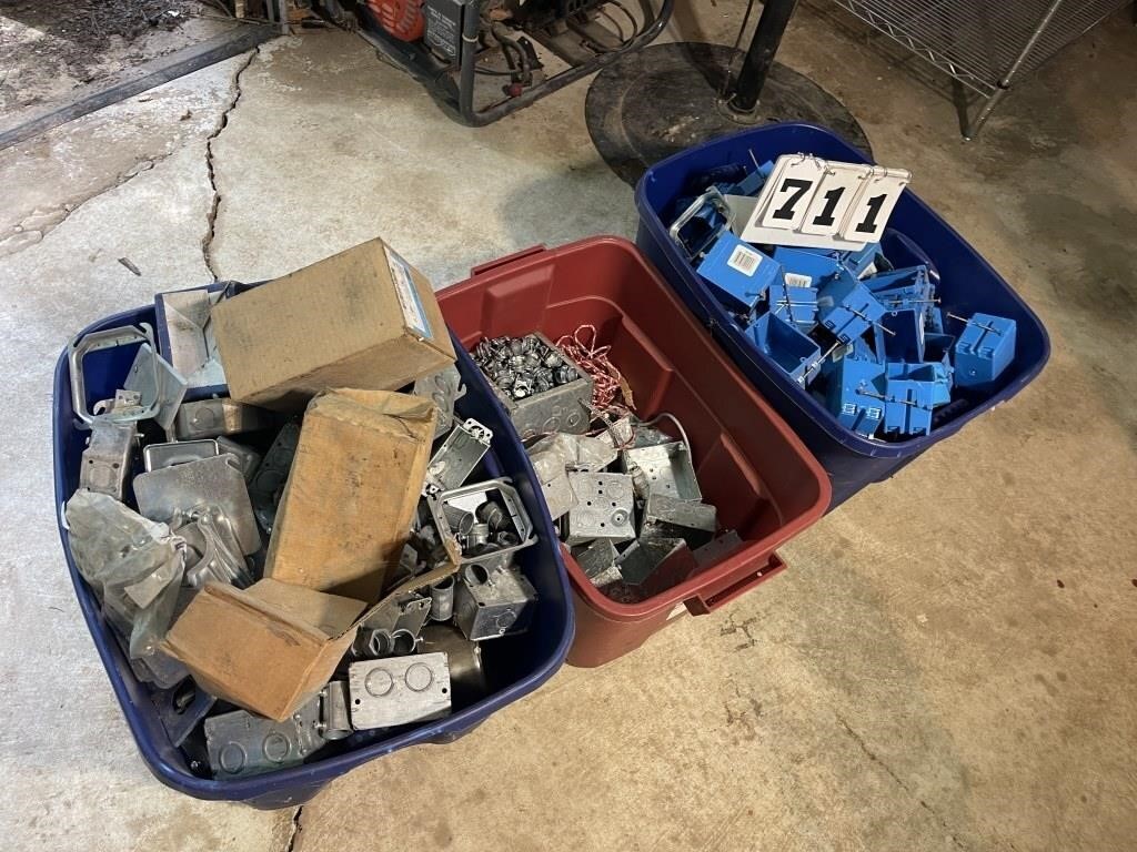 3 Totes of Electrical Supplies