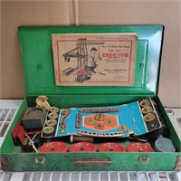 Vintage A. C. Gilbert Erector set metal box,
