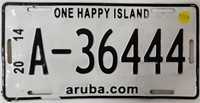 2014 Aruba License Plate