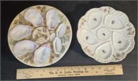 2 porcelain oyster plates