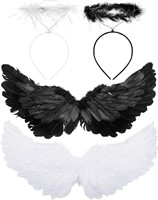 2 Pack Black & White Angel Wings