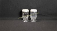 2) Vintage Large Glass Shakers