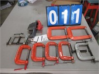 GROUP LOT C CLAMPS & SMALL VICE
