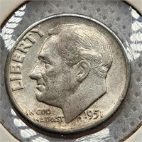 1951 Roosevelt Dime