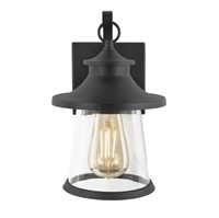 Hampton 1-Light Black Hardwired Outdoor Lantern