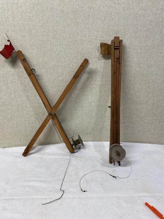 Two Antique Ice Fishing “Tip-Ups”