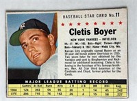 Post Cereal # 11 Cletis Boyer New York Yankees