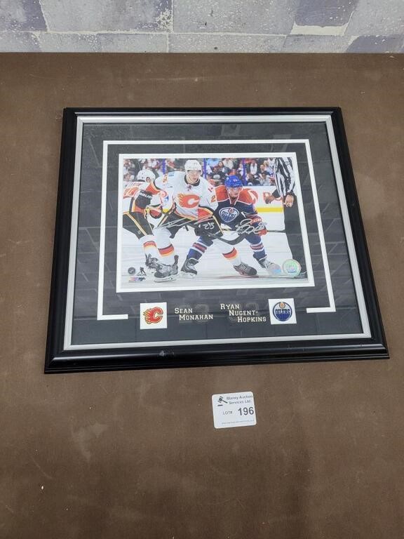 Signed Oilers AND Flames wall art! Cert stickers