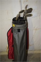 GOLF BAG AND SQUARE II POWER CIRCLE IRONS