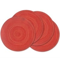 Smaafit set of 4 round placemats in orange red