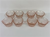(8) Depression Glass Tea Cups