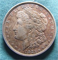 1921-D U.S. MORGAN SILVER DOLLAR COIN