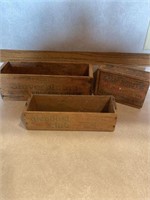Wooden cheese boxes and wooden cod fish box