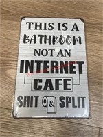 Metal bathroom sign (small room)