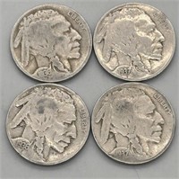 (4) Buffalo Nickels: 1936P 
1936D
1937P 1937D