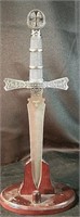15" Decorative Dagger and Stand